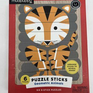 Mudpuppy Geometric Animals Puzzle Sticks Six puzzles with 8 Sticks Each VGUC